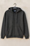 Unisex Smoked 2 Thread Compact Combed Cotton Lycra Zippered Hooded Sweatshirt Cardigan