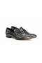 Black Color Laceless Genuine Leather Men's Shoes