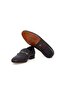 Dark Gray Color Laceless Genuine Leather Men's Shoes - 3
