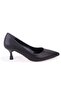 Dza07-388499 Black 6 cm Thin Heeled Stiletto Women's Shoes - 2