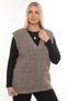 Women's V-Neck Winter Thick Wool Chain Modeled Knitwear Buttoned Pocket Mother Vest - 2