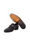 Black Color Laceless Genuine Leather Men's Shoes - 3