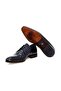Dark Blue Color Lace-Up Genuine Leather Men's Shoes - 3