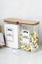2-Piece Wooden Vacuum Lid Tablet & Powder Detergent Storage Container with Scale Detergent Dispenser 3 Lt - 3