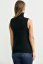 Full Fisherman Sleeveless Knit Sweater - Black - 5
