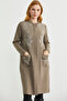 Long Pocket Detailed Wool Knit Cardigan - Milk Coffee - 5