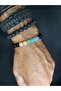 Unisex Black and Three-Color Glass Bead Bracelet - 3