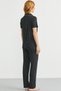 Buttoned Polka Dot Patterned Shirt Pajama Set - Black - 6