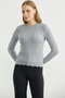 Sliced Hair Braided Knitwear Sweater - Gray - 2