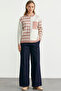 Zippered Diamond Motif Knitwear Cardigan - Rose - 2