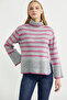 Wool Full Fisherman Striped Knitwear Sweater - Gray - 3