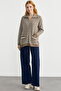 Double Color Thick Wool Knitwear Cardigan - Milk Coffee - 4