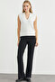 V-Neck Hair Knitwear Sweater - Bone - 3