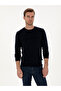 Navy Blue Slim Fit Cotton Blend Crew Neck Knitwear Sweater 50318982-Vr033