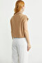Full Fisherman Crop Knit Sweater - Camel - 6