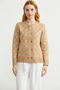 Logo Button Detailed Knitwear Cardigan - Camel