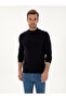 Navy Blue Slim Fit Cotton Blend Quarter Turtleneck Basic Knitwear Sweater 50318704-Vr033 - 3