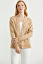Oversized Knit Cardigan with Pocket Detail and Logo - Camel - 4