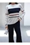 Women's Striped Cotton Sweat Pants Casual Set - 6