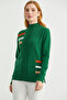 Turtleneck Color Detailed Knitwear Sweater - Light Green - 2
