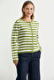 Colorful Striped Knitwear Short Cardigan - Green - 2