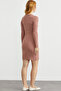Button Detailed V-Neck Knitwear Dress - Rose - 6