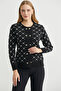 Logo Button Detailed Knitwear Cardigan - Black - 2