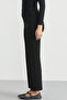 Comfortable Fit Knitwear Trousers with Side Motifs - Black - 3