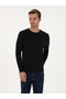 Navy Blue Slim Fit Cashmere Silk Blend Crew Neck Knitwear Sweater 50316307-Vr033 - 3