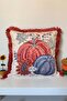 Pumpkin Design Fringed Throw Pillow Cover 3D Punch Embroidery Effect Digital Printed 43X43Cm