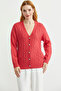 Pearl Button Detailed Knitwear Cardigan - Rose