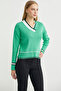 Color Block Knitwear Sweater - Green - 4