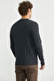 Cotton Hair Knit Detailed Sweater - Anthracite - 5