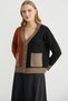 Color Gradient Oversize Wool Knit Cardigan - Black - 3