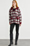 Colorful Plaid Transitional Wool Knitwear Cardigan - Burgundy - 5