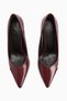 Lula Burgundy Patent Leather Metal Buckle Pointed Toe Women's Heeled Shoes - 4