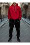 Trendy Clothing Hooded Kangaroo Pocket Cotton Men's Tracksuit Set Large Sizes