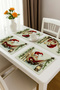American Placemat with Santa Claus for 6 People Protective Table Cover Christmas Tableware Set - 3