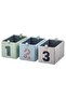 BARNDRÖM Box, set of 3, green blue/beige, 17 x 27 x 17 cm