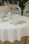 Floral Laced 4-Piece American Tablecloth & Runner Gardenia Linen Washable Stain-Resistant Premium Dowry Set - 4