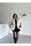 Women's Turn-Up Collar Pocketed Snap-On Closure Imported Faux Fur Coat G6690 - 4