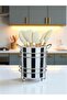 Kitchen Accessory Ceramic Upright Spoon Rest Black Upright Line Silver