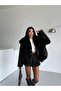 Women's Turn-Up Collar with Pockets and Snap Closure Imported Faux Leather Coat G6690