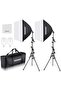 2 Pack 700W Equivalent Softbox Lighting Kit, 5700K LED Bulbs, 24x24" Softbox with E26 Socket, - 2