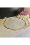 Cast Metal Frame Glass Presentation Plate Round 31 Cm. Gold - 2