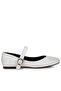Women Glitter Pin Buckle Ballerinas in Silver