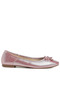 Women Metallic Ballet Flats in Red