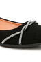 Women Rhinestone Faux Leather Ballerinas in Black - 5