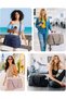 31L Quilted Travel Duffle Gym Bag for Women with Toiletry Pouch, Water-Resistant, Black - 2