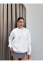 White Oversize Raised Sweatshirt - 4